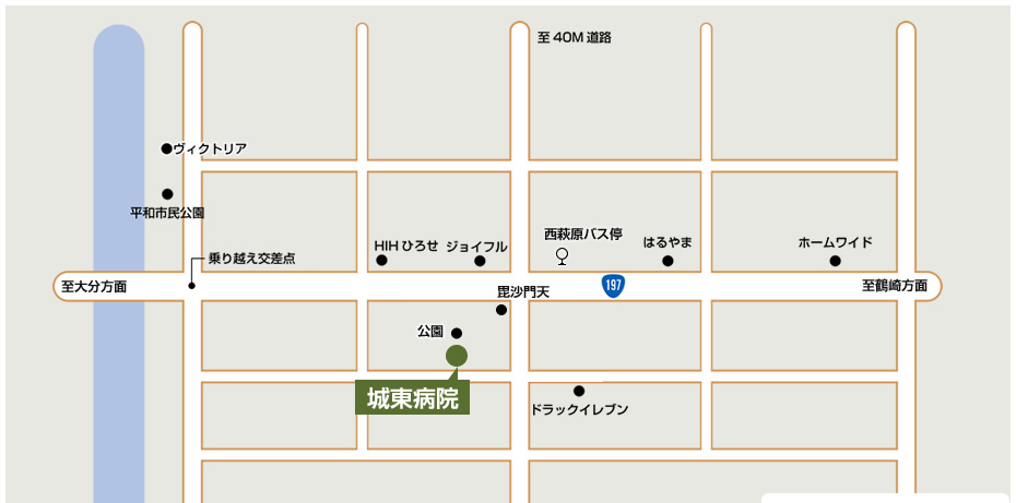 城東病院への交通アクセス　地図